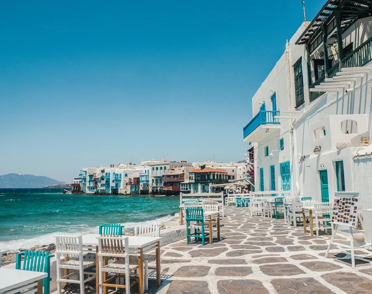 Greek island coastline